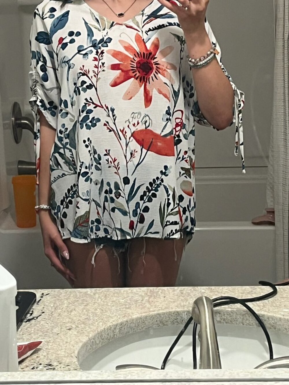 Chico's floral V-neck tunic